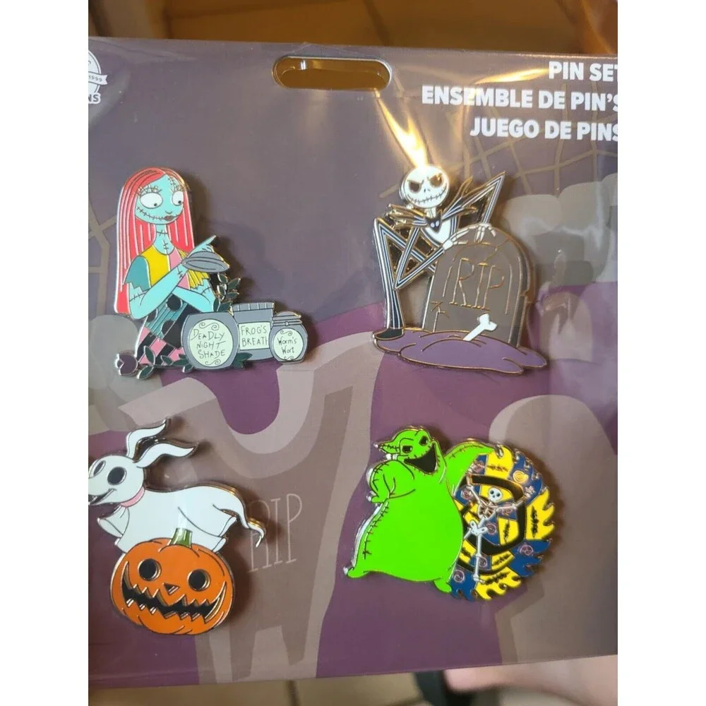 Disney Nightmare Before Christmas Jack Sally Zero Oogie 4 Pin Set Booster 2022